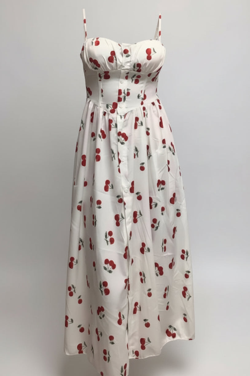 VESTIDO MIDI CEREZAS