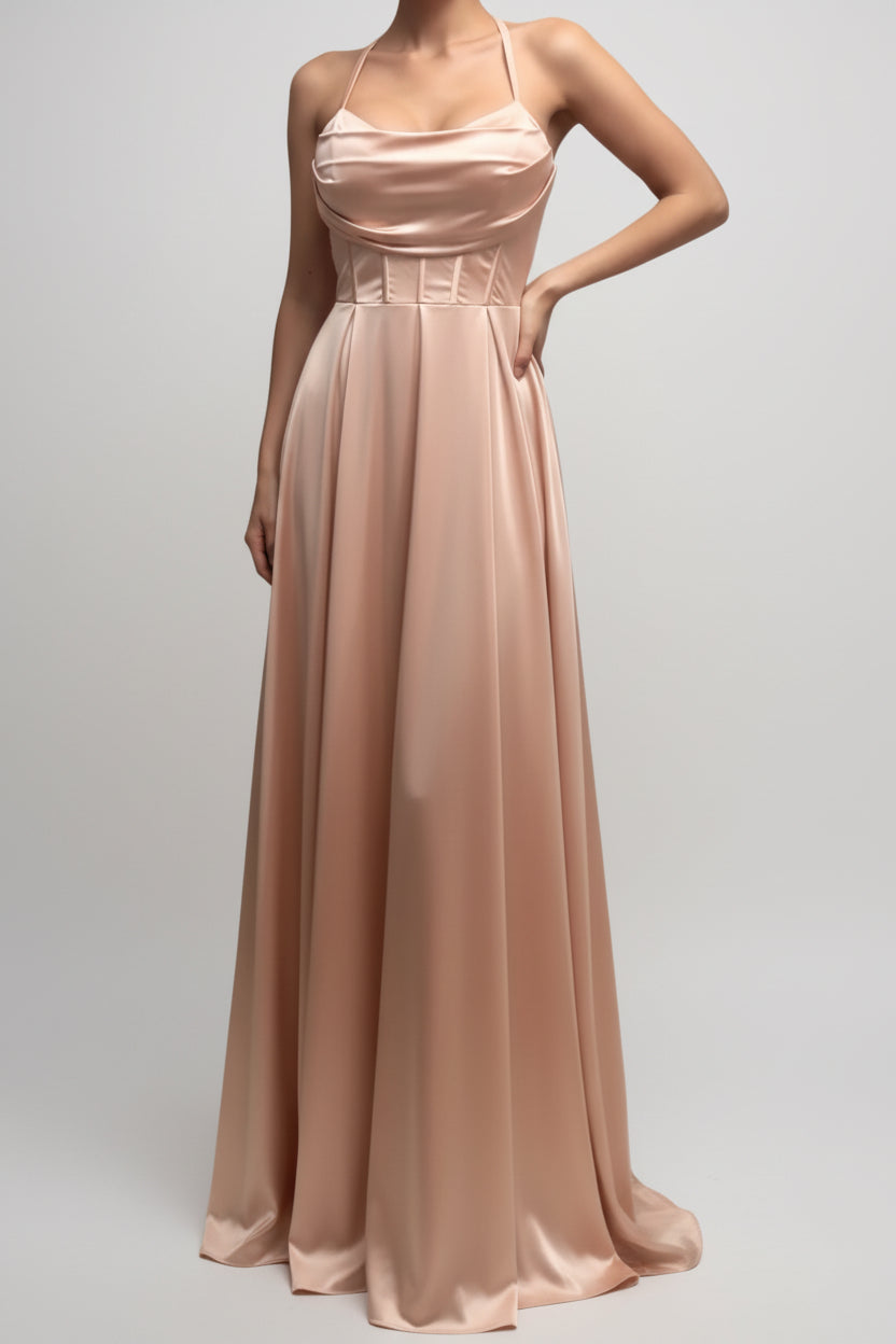 VESTIDO LARGO EFECTO SATÉN