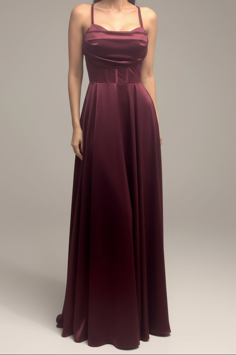 VESTIDO LARGO EFECTO SATÉN