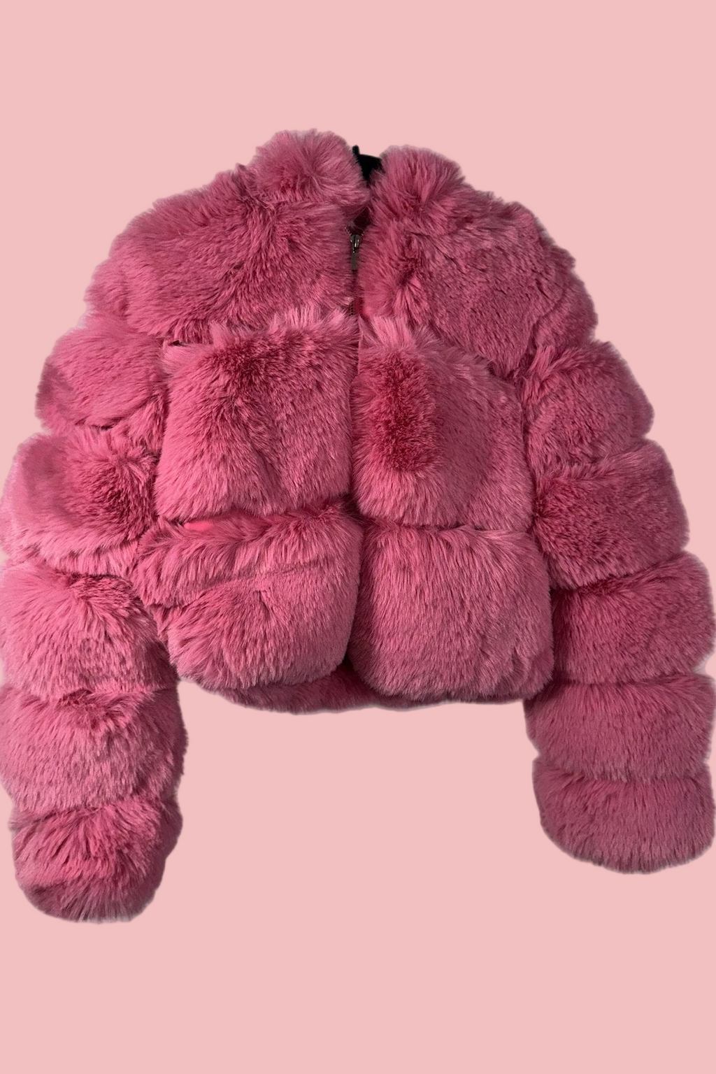 ABRIGO CROPPED ACOLCHADO DE PELO SINTÉTICO