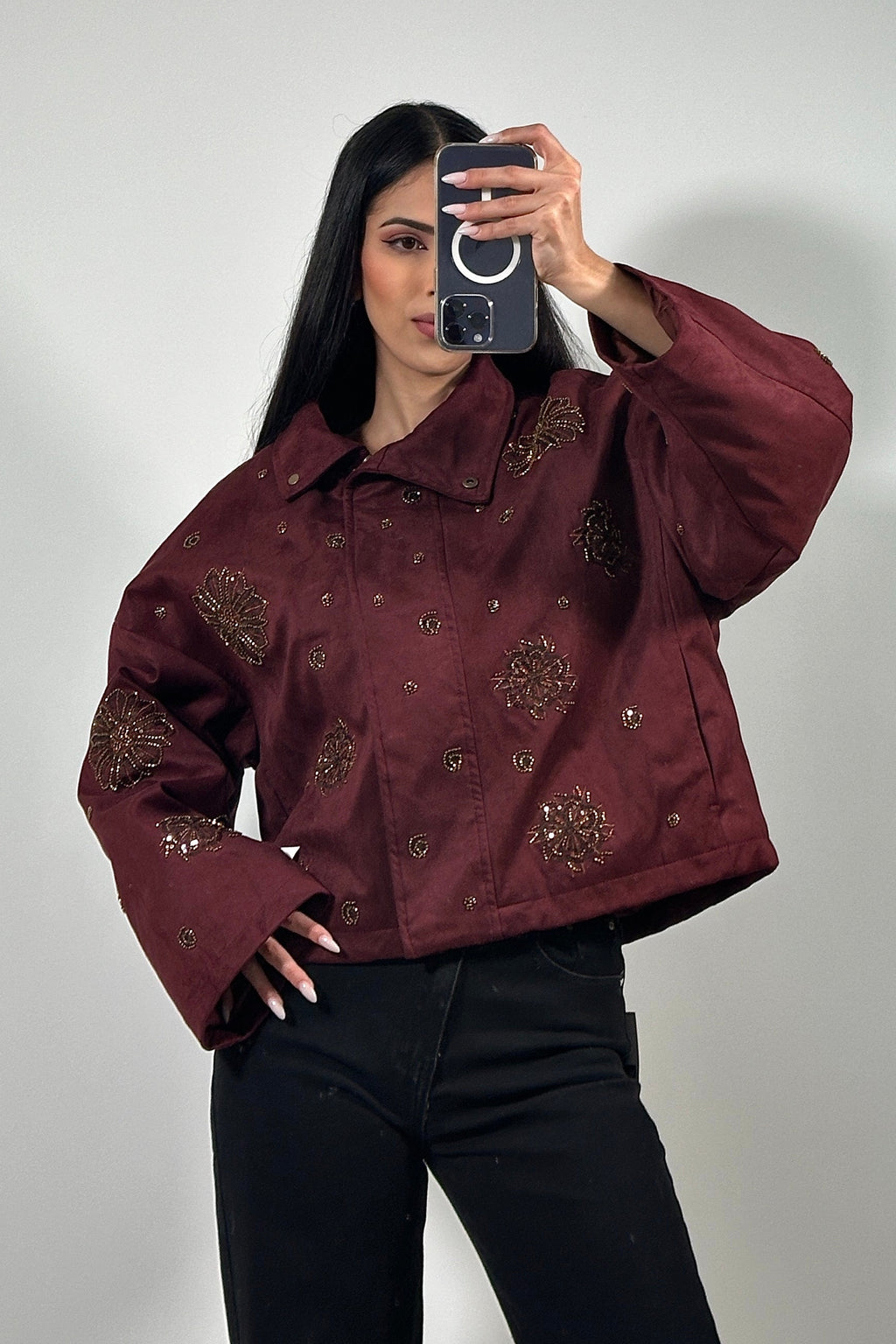 CHAQUETA OVERZISE BORDADA