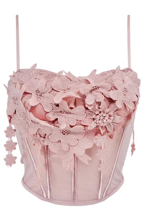 TOP BUSTIER CON BORDADO FLORAL