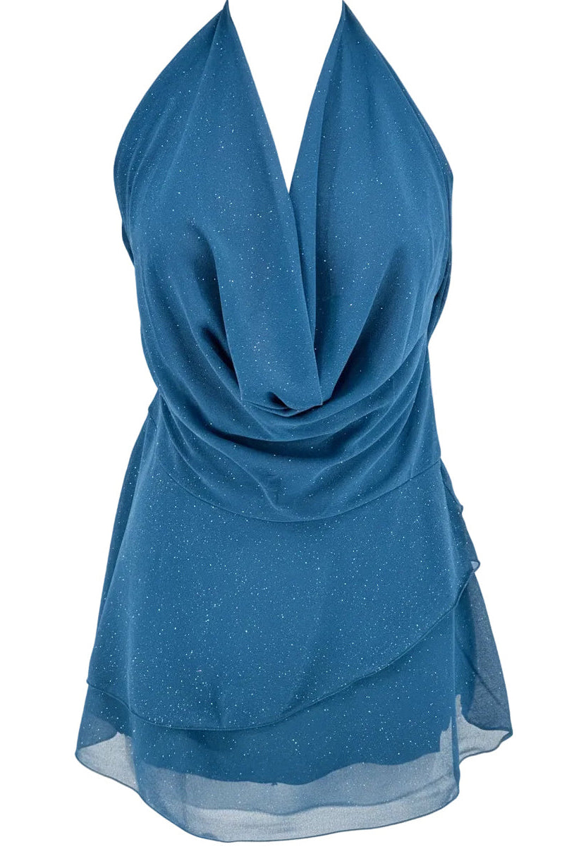 VESTIDO CORTO CHIFFON CON DESTELLO