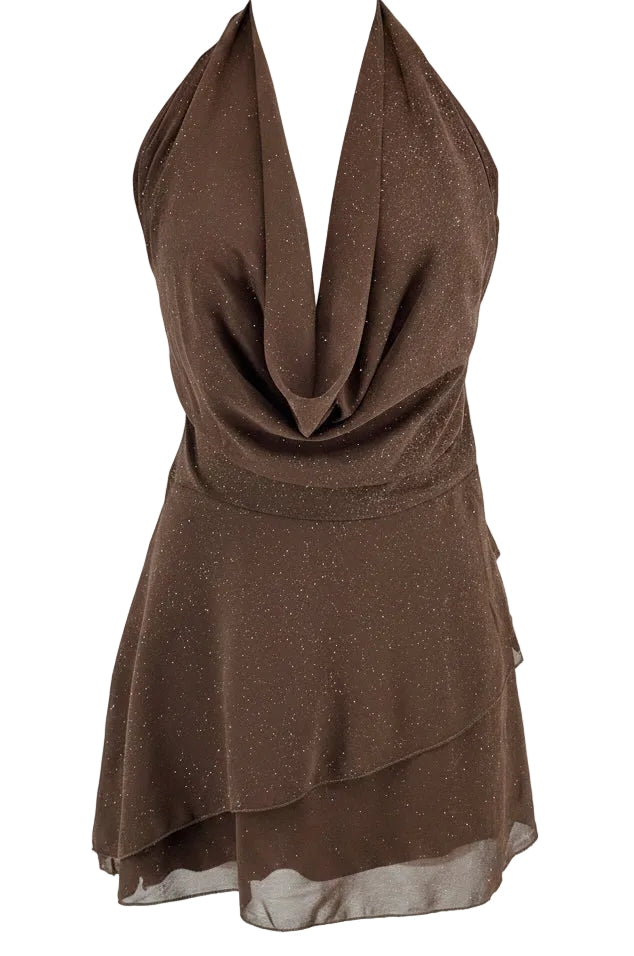 VESTIDO CORTO CHIFFON CON DESTELLO