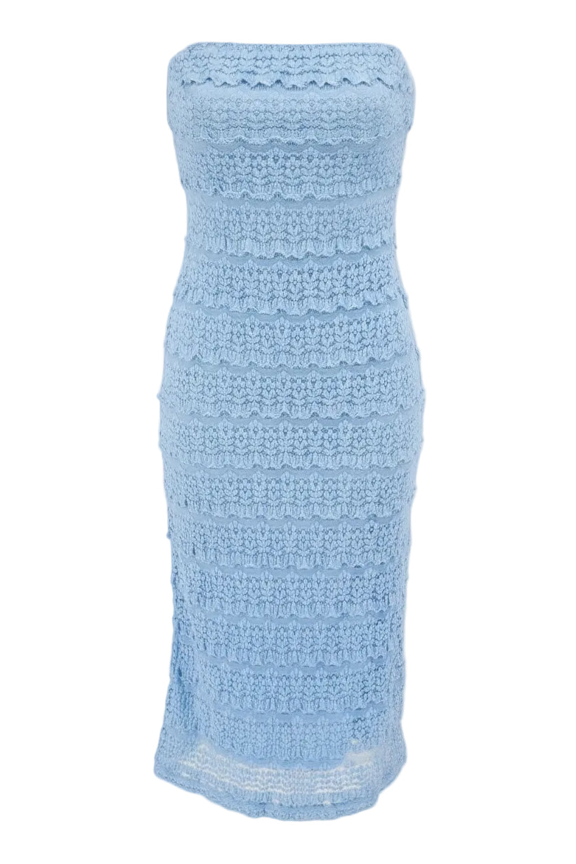 VESTIDO STRAPLESS ENCAJE