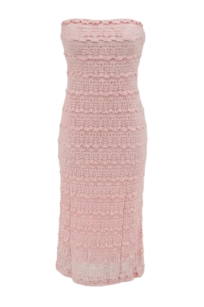 VESTIDO STRAPLESS ENCAJE