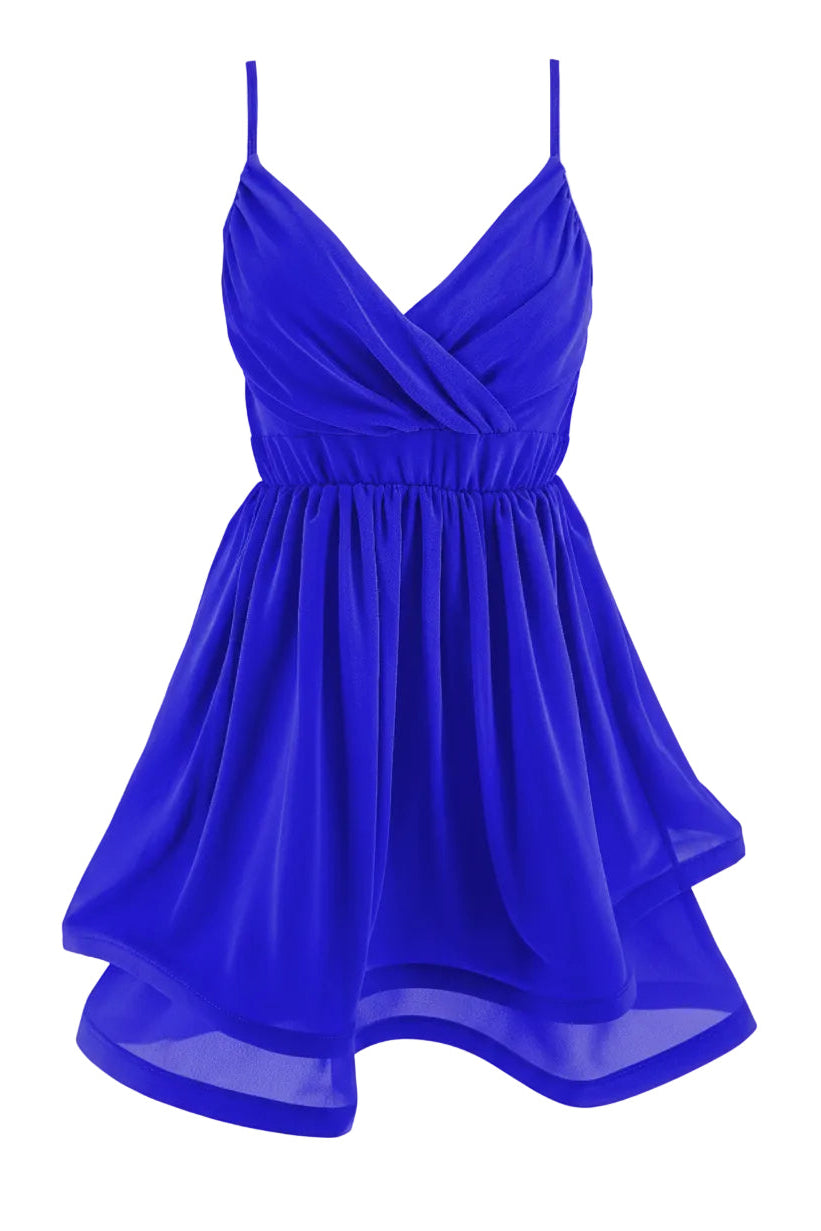 VESTIDO GASA CON FALDA ESTRUCTURADA