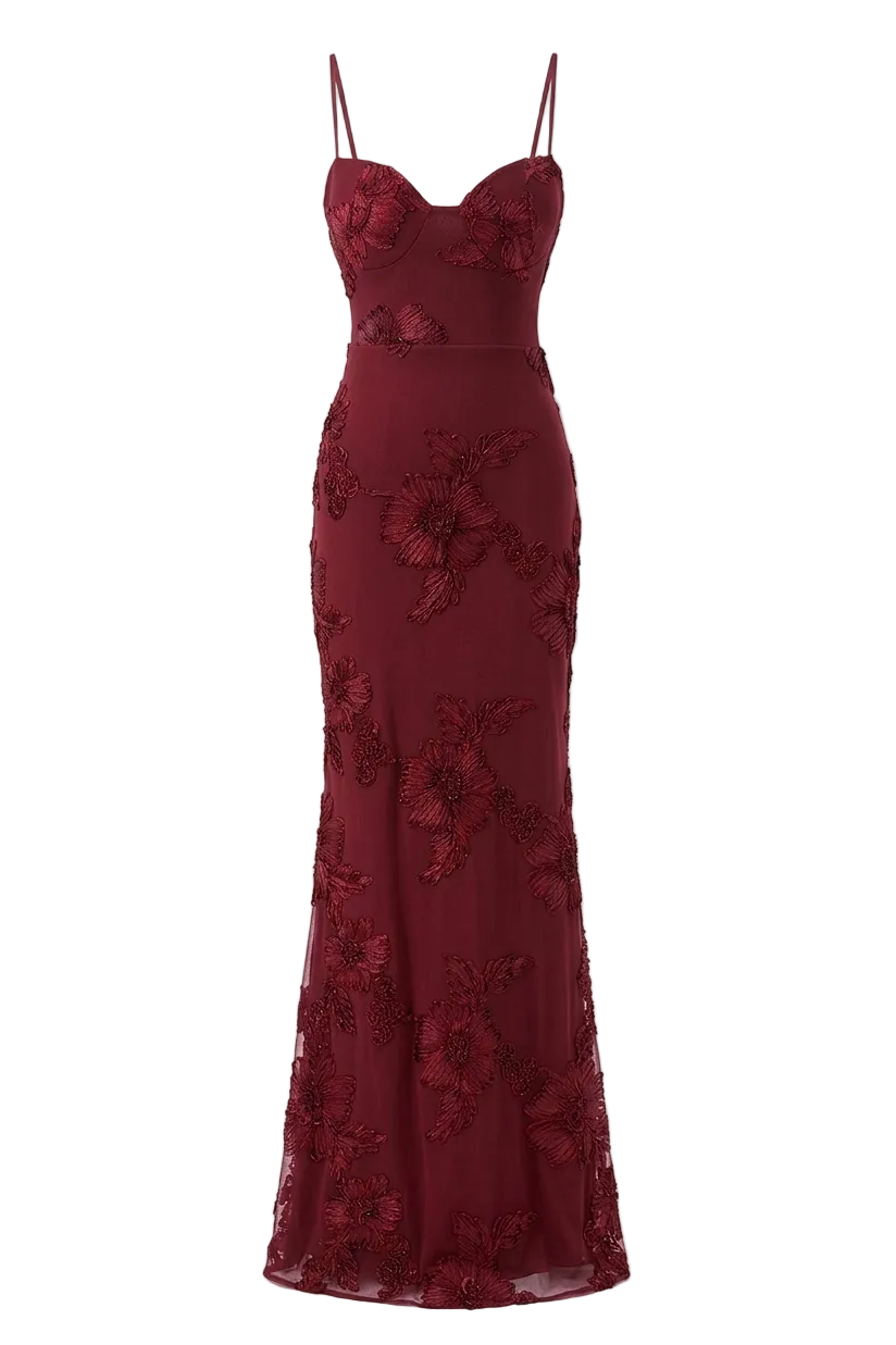 VESTIDO LARGO BORDADO