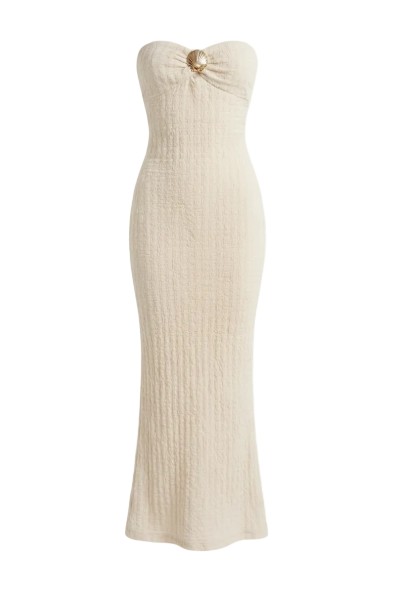 VESTIDO STRAPLESS ENCAJE