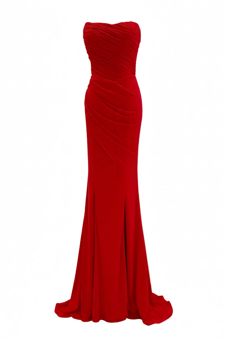 VESTIDO LARGO PALABRA DE HONOR CON FULAR