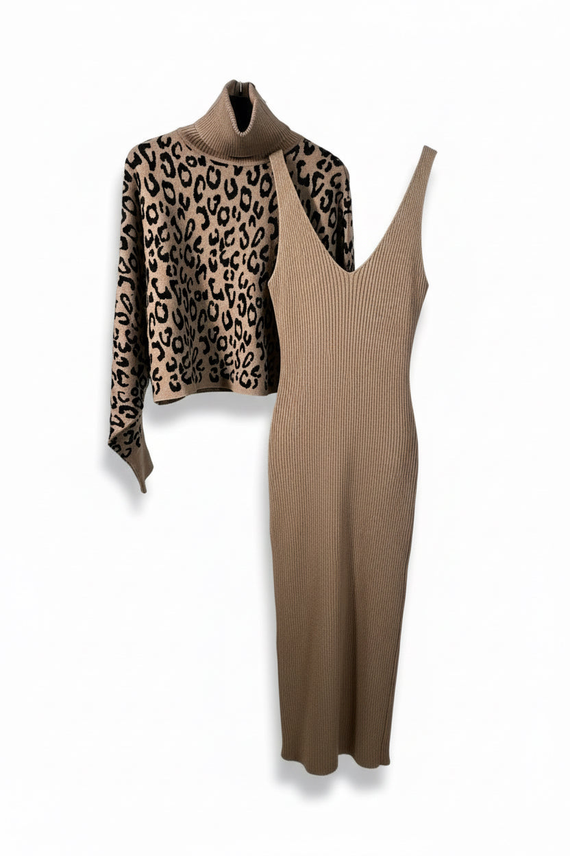 SET VESTIDO + JERSEY LEOPARD