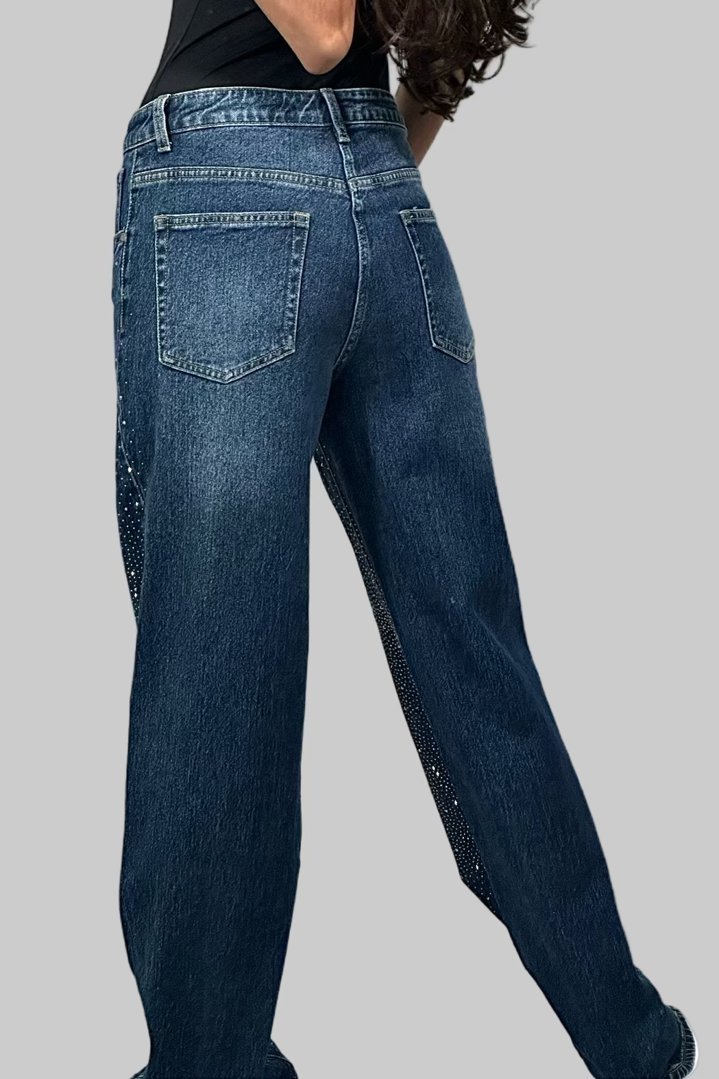 JEANS WIDE LEG SHINE TIRO MEDIO