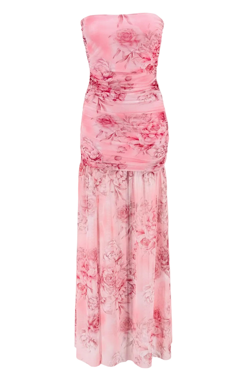 VESTIDO STRAPLESS GARDEN ROSE